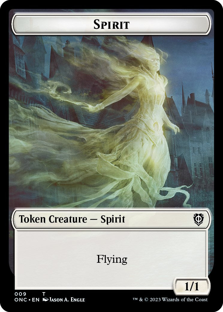 Human // Spirit Double-Sided Token [Phyrexia: All Will Be One Commander Tokens] | Lots Moore NSW