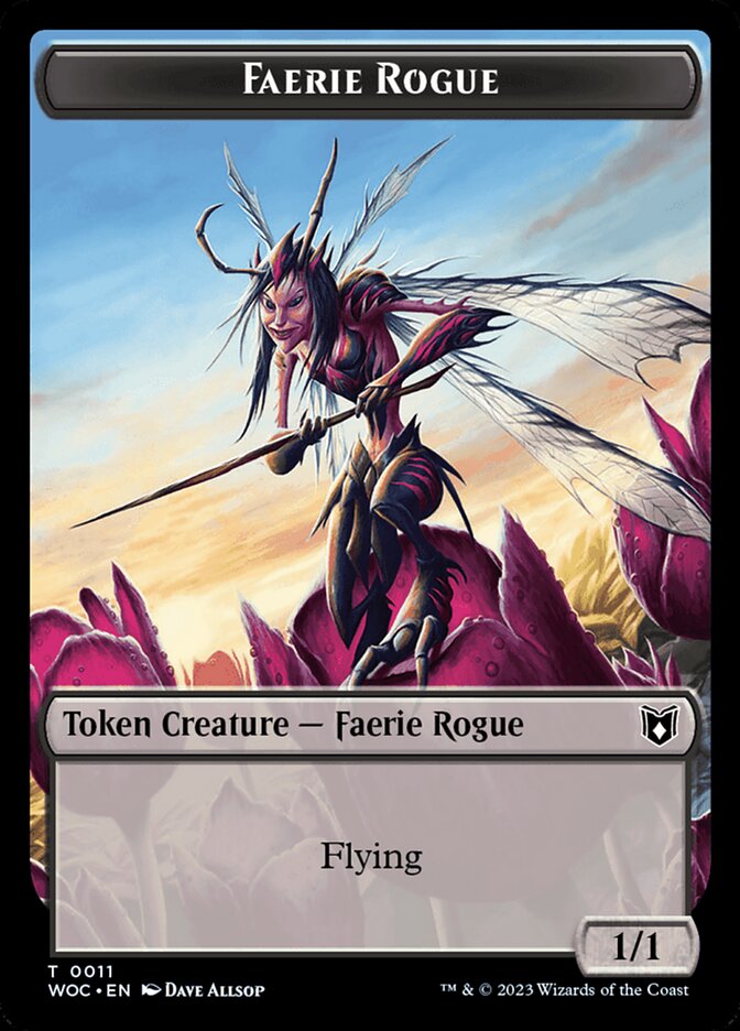 Faerie Rogue // Faerie (0011) Double-Sided Token [Wilds of Eldraine Commander Tokens] | Lots Moore NSW