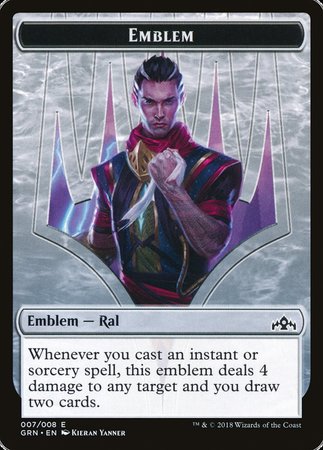 Emblem - Ral, Izzet Viceroy [Guilds of Ravnica Tokens] | Lots Moore NSW