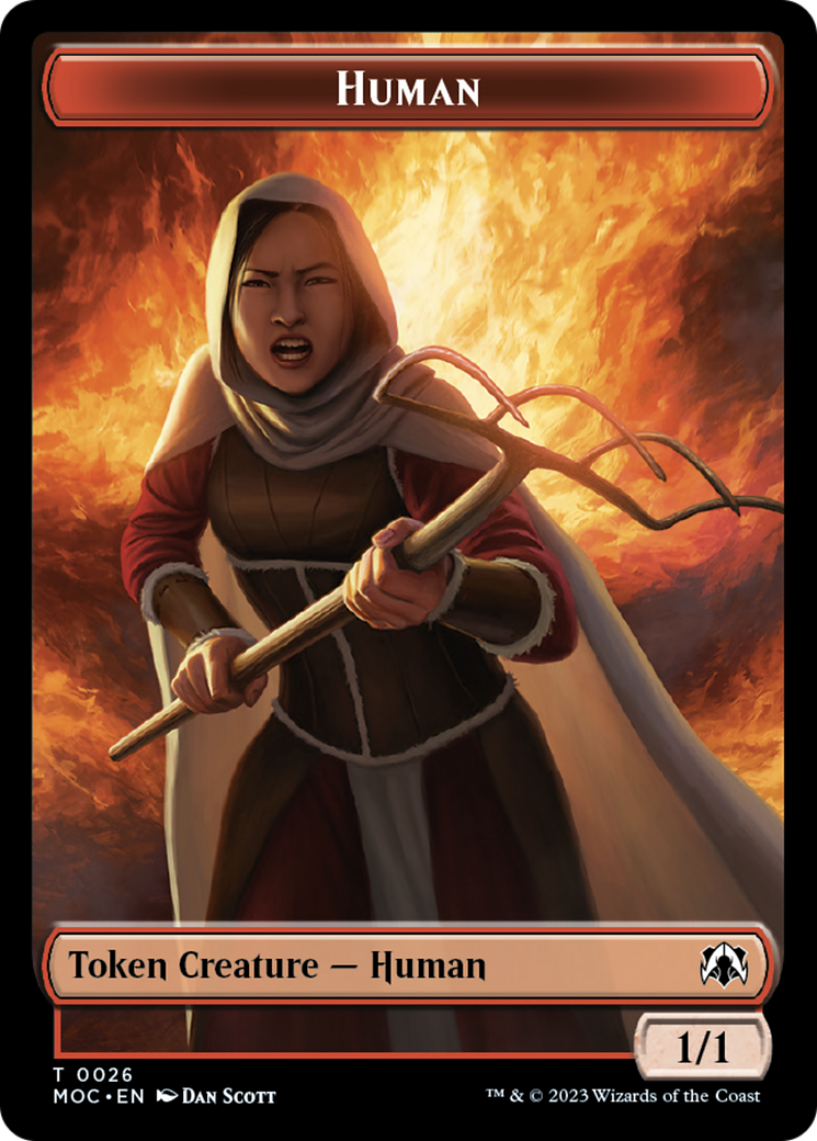 Tentacle // Human (26) Double-Sided Token [March of the Machine Commander Tokens] | Lots Moore NSW