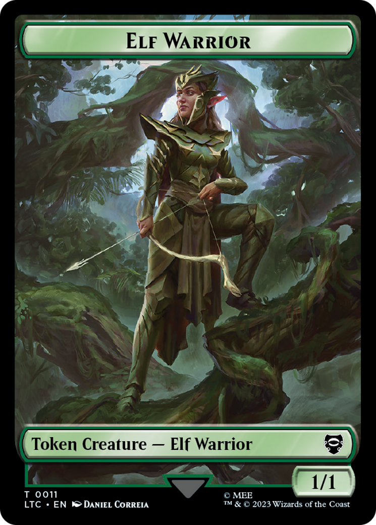 Elf Warrior // Treasure Double Sided Token [The Lord of the Rings: Tales of Middle-Earth Commander Tokens] | Lots Moore NSW