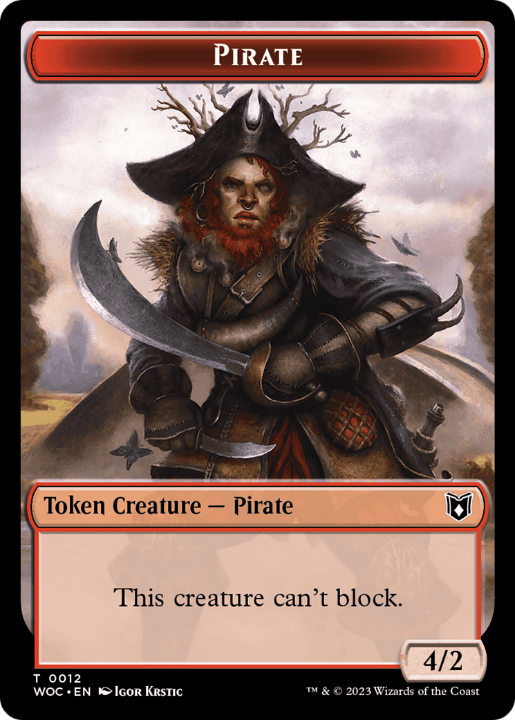 Pirate // Pegasus Double-Sided Token [Wilds of Eldraine Commander Tokens] | Lots Moore NSW