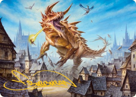 Tarrasque Art Card (Gold-Stamped Signature) [Dungeons & Dragons: Adventures in the Forgotten Realms Art Series] | Lots Moore NSW