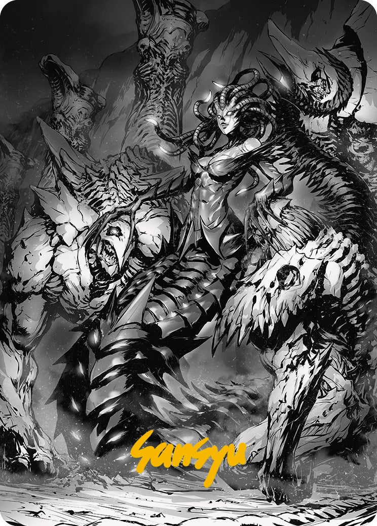 Vraska, Betrayal's Sting Art Card (Gold-Stamped Signature) [Phyrexia: All Will Be One Art Series] | Lots Moore NSW