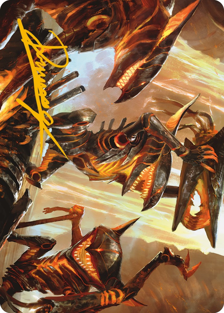 Gleeful Demolition Art Card (Gold-Stamped Signature) [Phyrexia: All Will Be One Art Series] | Lots Moore NSW