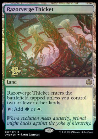 Razorverge Thicket [Phyrexia: All Will Be One Prerelease Promos] | Lots Moore NSW