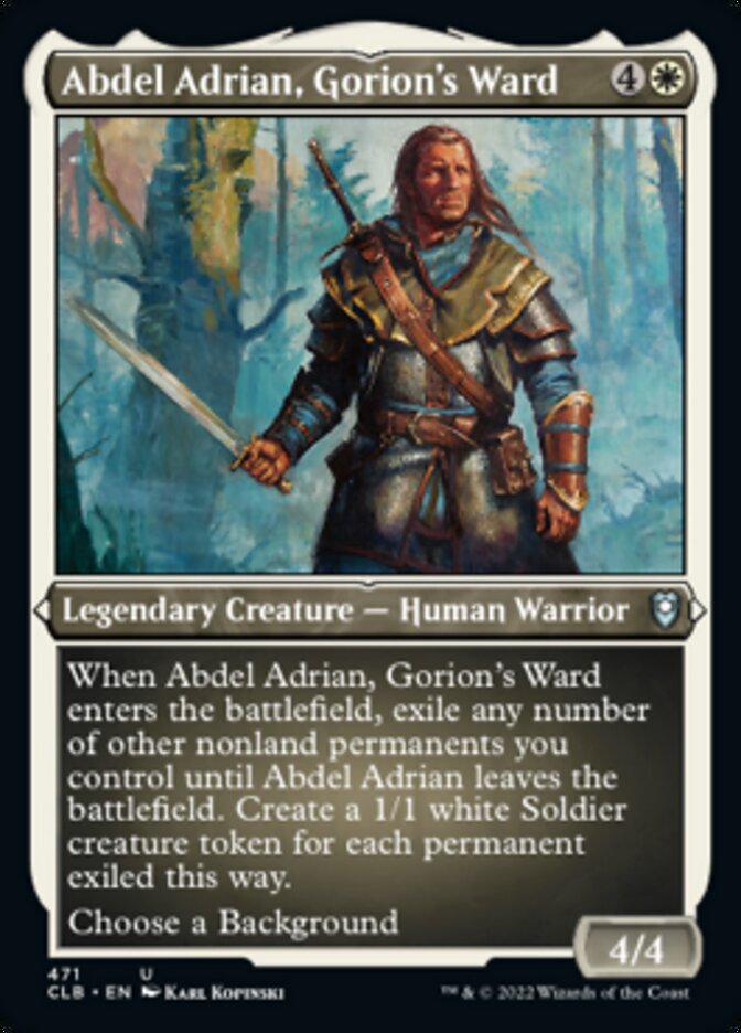 Abdel Adrian, Gorion's Ward (Foil Etched) [Commander Legends: Battle for Baldur's Gate] | Lots Moore NSW