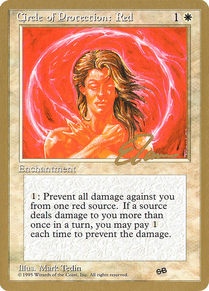 Circle of Protection: Red (Eric Tam) (SB) [Pro Tour Collector Set] | Lots Moore NSW