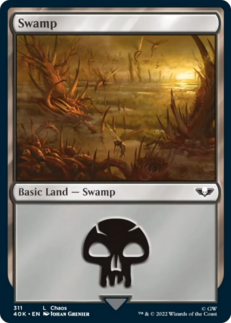 Swamp (311) (Surge Foil) [Universes Beyond: Warhammer 40,000] | Lots Moore NSW