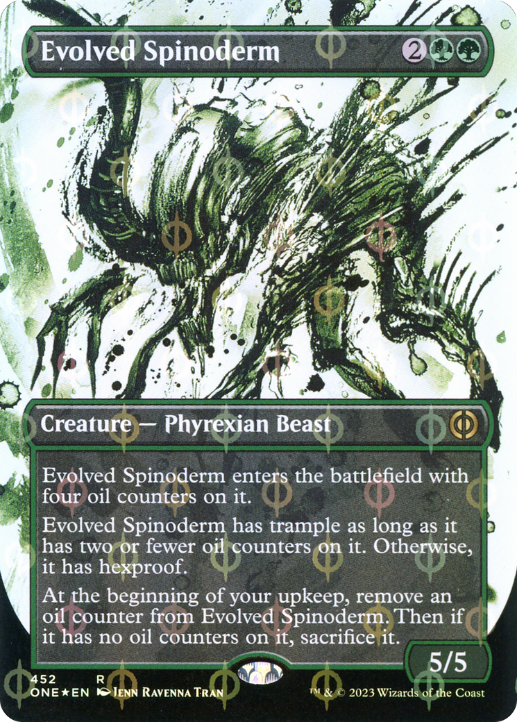 Evolved Spinoderm (Borderless Ichor Step-and-Compleat Foil) [Phyrexia: All Will Be One] | Lots Moore NSW