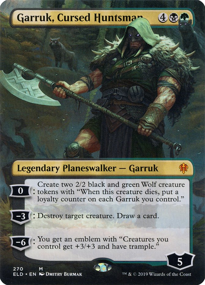 Garruk, Cursed Huntsman (Borderless) [Throne of Eldraine] | Lots Moore NSW