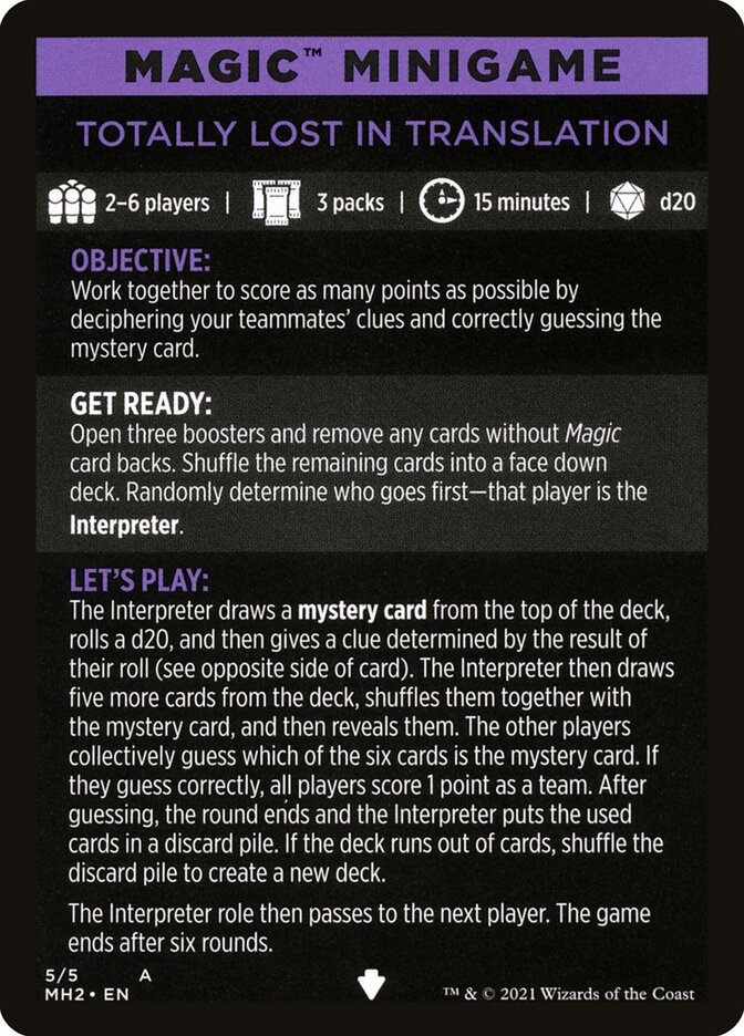 Totally Lost in Translation (Magic Minigame) [Modern Horizons 2 Minigame] | Lots Moore NSW