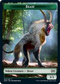 Beast // Treasure Double-sided Token [Double Masters Tokens] | Lots Moore NSW