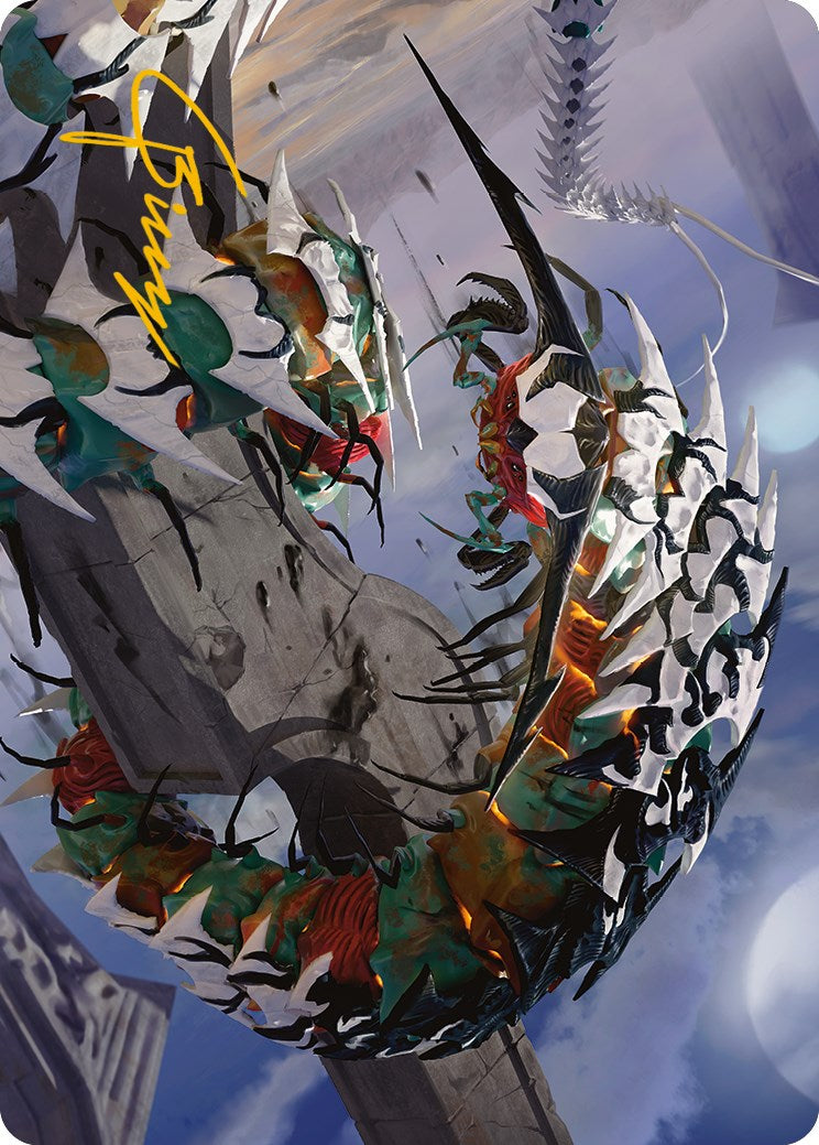 Atraxa's Skitterfang Art Card (Gold-Stamped Signature) [Phyrexia: All Will Be One Art Series] | Lots Moore NSW