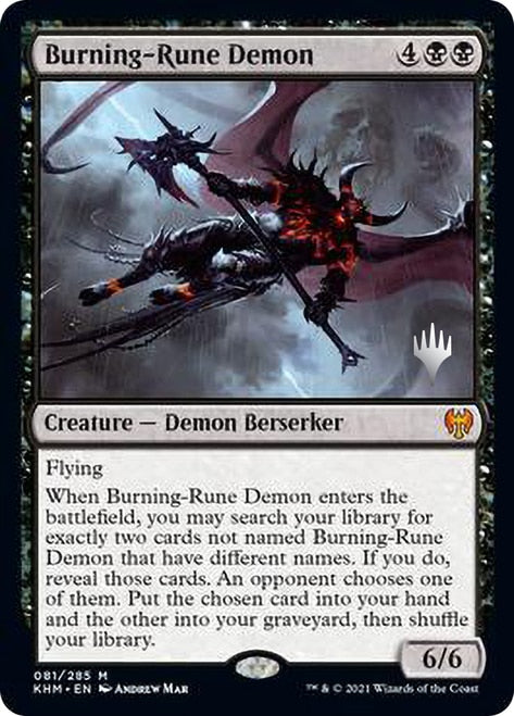 Burning-Rune Demon [Kaldheim Promo Pack] | Lots Moore NSW