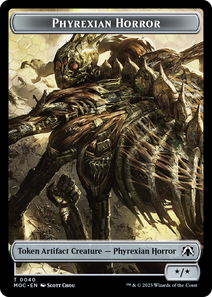 Phyrexian Golem // Phyrexian Horror Double-Sided Token [March of the Machine Commander Tokens] | Lots Moore NSW