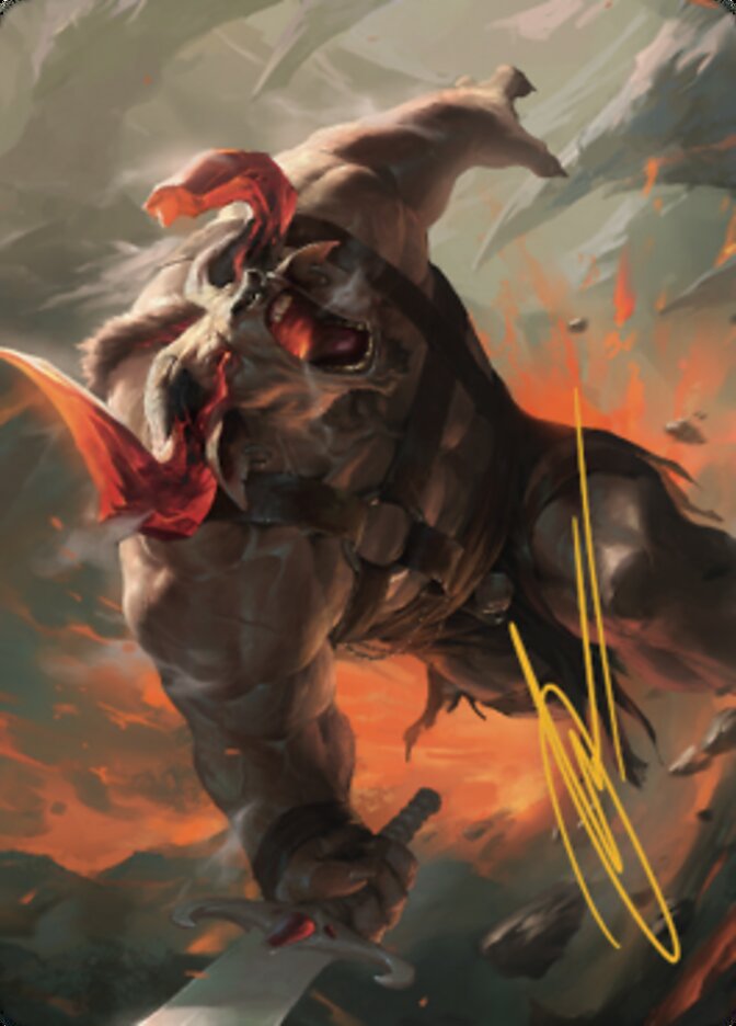 Furious Bellow Art Card (Gold-Stamped Signature) [Dominaria United Art Series] | Lots Moore NSW