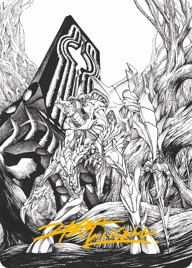 Lukka, Bound to Ruin Art Card (Gold-Stamped Signature) [Phyrexia: All Will Be One Art Series] | Lots Moore NSW
