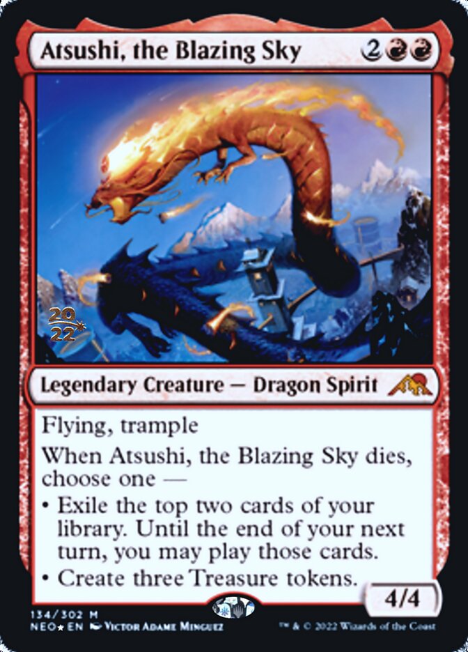 Atsushi, the Blazing Sky [Kamigawa: Neon Dynasty Prerelease Promos] | Lots Moore NSW