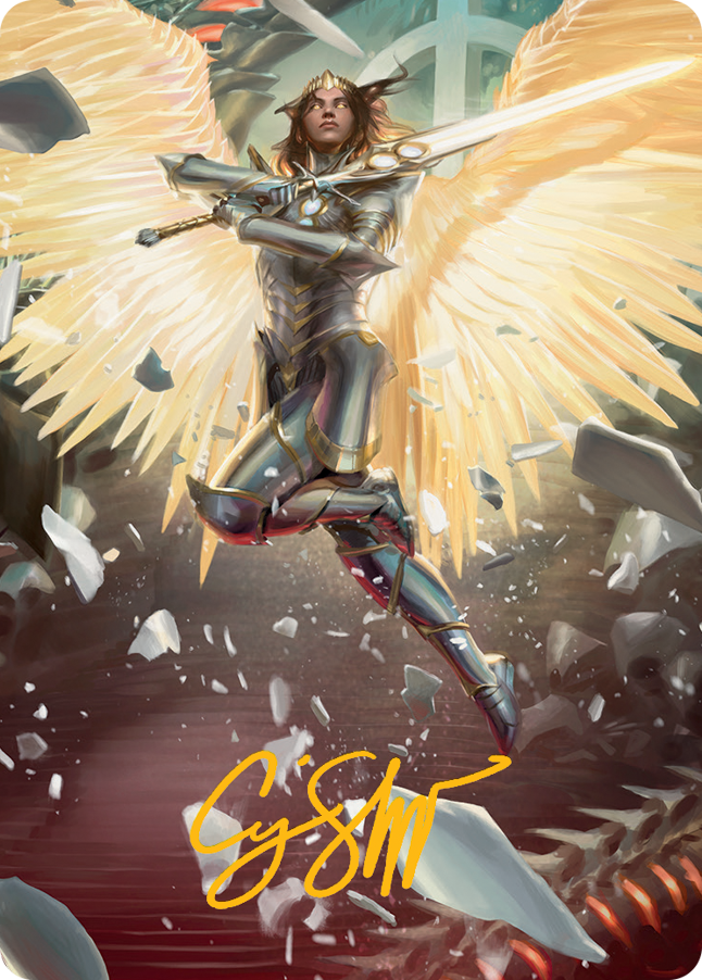 Archangel Elspeth Art Card (Gold-Stamped Signature) [March of the Machine Art Series] | Lots Moore NSW