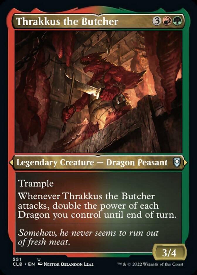 Thrakkus the Butcher (Foil Etched) [Commander Legends: Battle for Baldur's Gate] | Lots Moore NSW