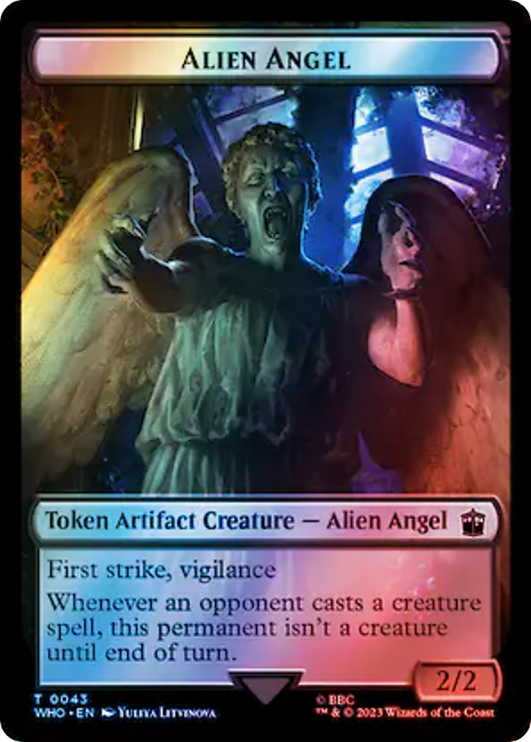 Alien Angel // Food (0058) Double-Sided Token (Surge Foil) [Doctor Who Tokens] | Lots Moore NSW