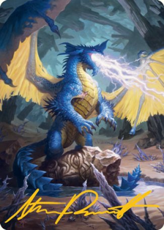 Blue Dragon Art Card (Gold-Stamped Signature) [Dungeons & Dragons: Adventures in the Forgotten Realms Art Series] | Lots Moore NSW