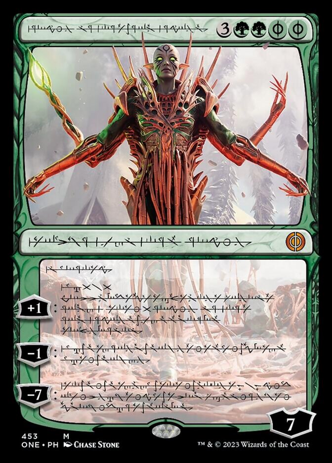 Nissa, Ascended Animist (Phyrexian Step-and-Compleat Foil) [Phyrexia: All Will Be One] | Lots Moore NSW