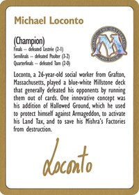 1996 Michael Loconto Biography Card [World Championship Decks] | Lots Moore NSW