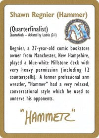 1996 Shawn "Hammer" Regnier Biography Card [World Championship Decks] | Lots Moore NSW