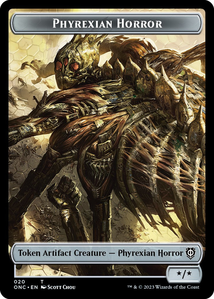 Phyrexian Wurm // Phyrexian Horror Double-Sided Token [Phyrexia: All Will Be One Commander Tokens] | Lots Moore NSW