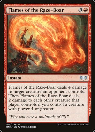 Flames of the Raze-Boar [Ravnica Allegiance] | Lots Moore NSW