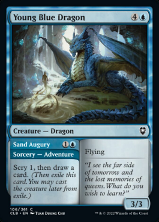 Young Blue Dragon // Sand Augury [Commander Legends: Battle for Baldur's Gate] | Lots Moore NSW