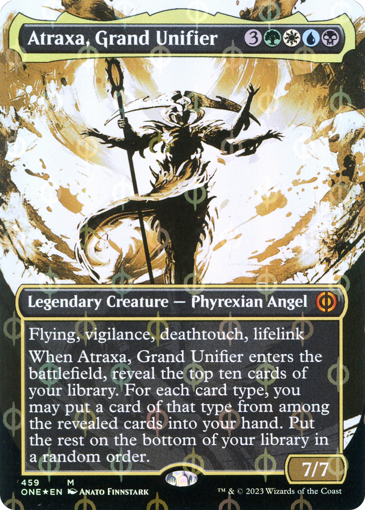 Atraxa, Grand Unifier (Borderless Ichor Step-and-Compleat Foil) [Phyrexia: All Will Be One] | Lots Moore NSW