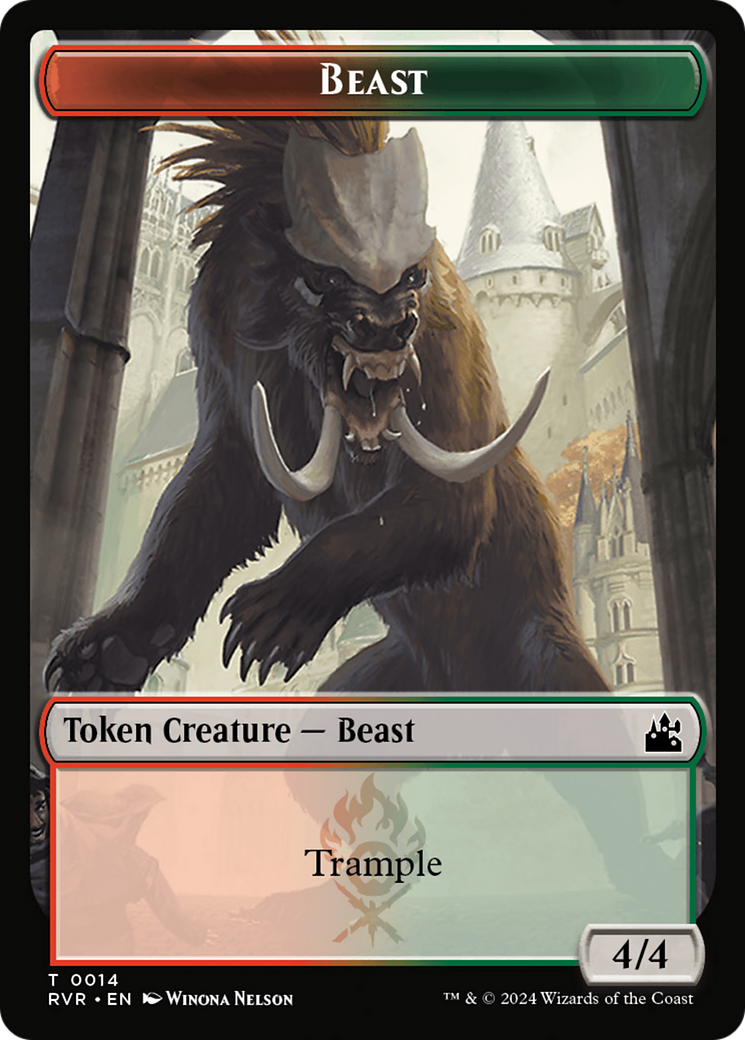 Beast Token [Ravnica Remastered Tokens] | Lots Moore NSW