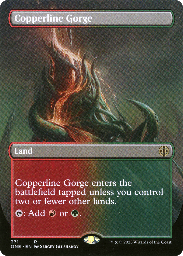 Copperline Gorge (Borderless Alternate Art) [Phyrexia: All Will Be One] | Lots Moore NSW