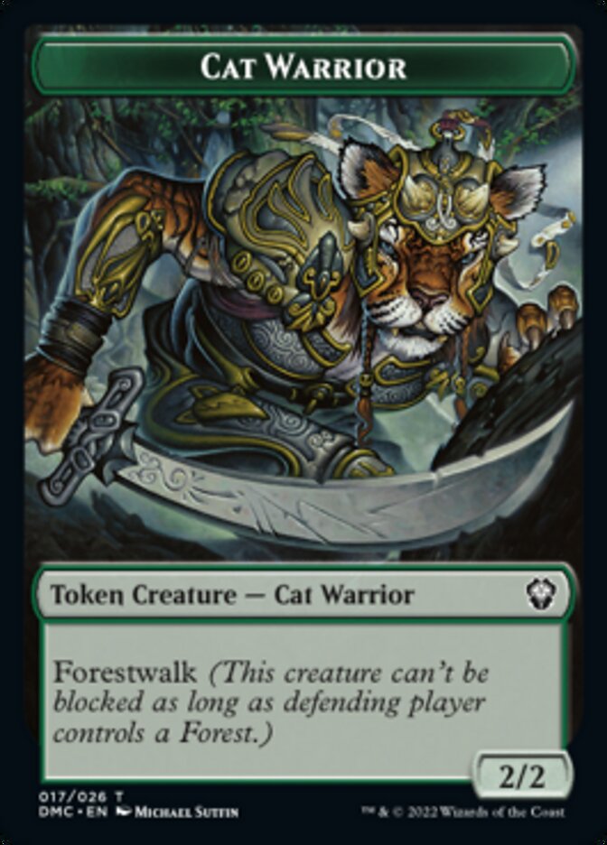 Cat Warrior Token [Dominaria United Commander Tokens] | Lots Moore NSW