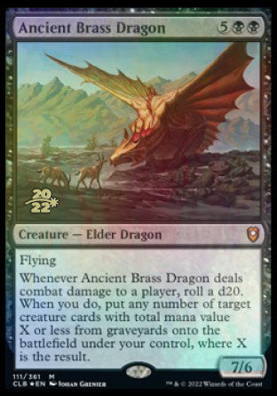 Ancient Brass Dragon [Commander Legends: Battle for Baldur's Gate Prerelease Promos] | Lots Moore NSW