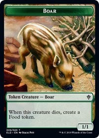 Boar // Food (15) Double-sided Token [Throne of Eldraine Tokens] | Lots Moore NSW