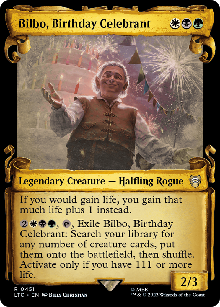 Bilbo, Birthday Celebrant [The Lord of the Rings: Tales of Middle-Earth Commander Showcase Scrolls] | Lots Moore NSW