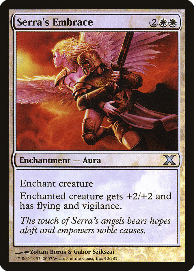 Serra's Embrace (Premium Foil) [Tenth Edition] | Lots Moore NSW