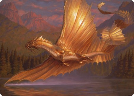 Adult Gold Dragon Art Card [Dungeons & Dragons: Adventures in the Forgotten Realms Art Series] | Lots Moore NSW