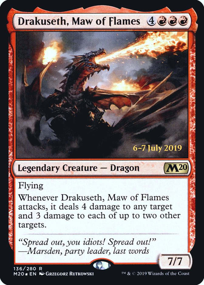 Drakuseth, Maw of Flames  [Core Set 2020 Prerelease Promos] | Lots Moore NSW