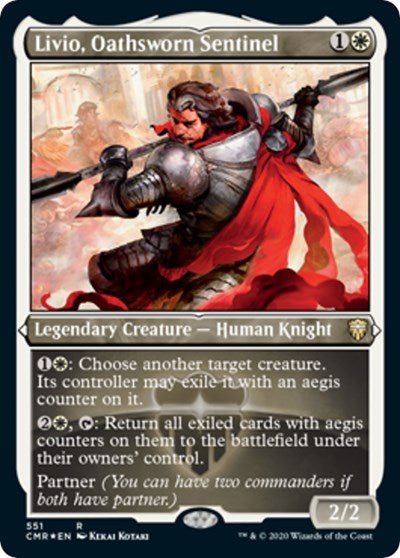 Livio, Oathsworn Sentinel (Foil Etched) [Commander Legends] | Lots Moore NSW