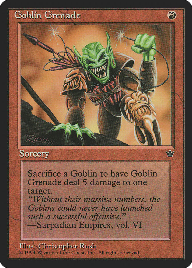 Goblin Grenade (Christopher Rush) [Fallen Empires] | Lots Moore NSW