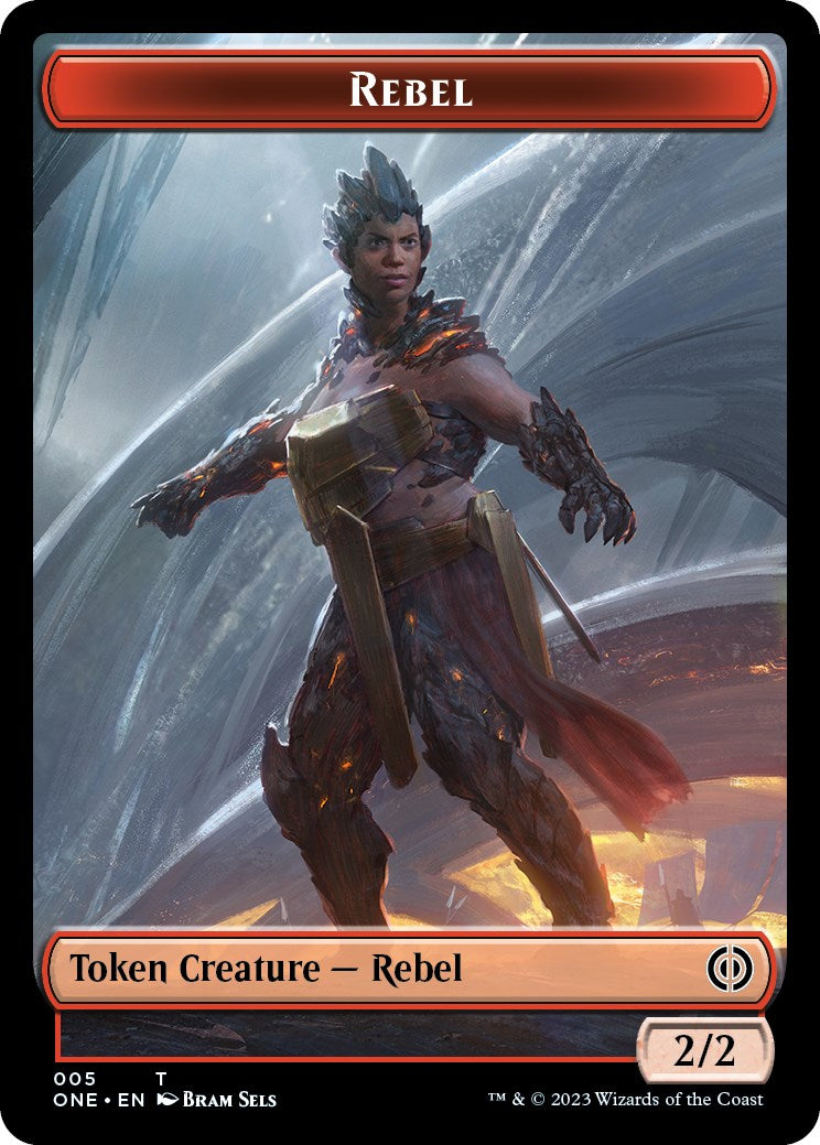 Rebel // Goblin Double-Sided Token [Phyrexia: All Will Be One Commander Tokens] | Lots Moore NSW