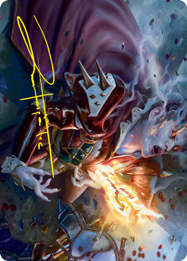 Flame-Blessed Bolt Art Card (Gold-Stamped Signature) [Innistrad: Crimson Vow Art Series] | Lots Moore NSW