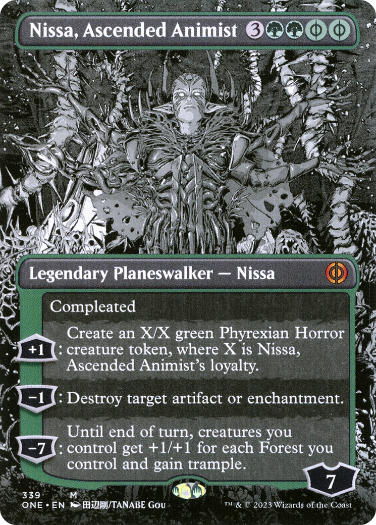 Nissa, Ascended Animist (Borderless Manga) [Phyrexia: All Will Be One] | Lots Moore NSW