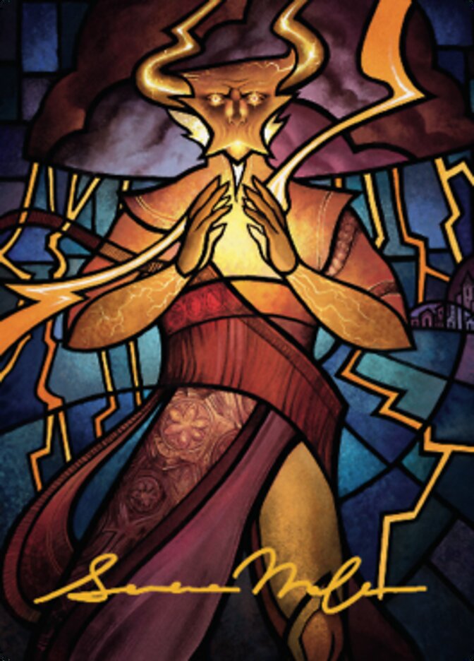 Najal, the Storm Runner Art Card (Gold-Stamped Signature) [Dominaria United Art Series] | Lots Moore NSW