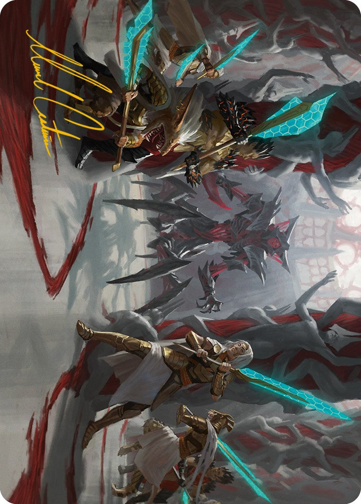 Goldwardens' Gambit Art Card (Gold-Stamped Signature) [Phyrexia: All Will Be One Art Series] | Lots Moore NSW